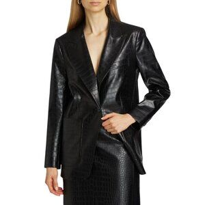 Kobi Halperin Rein Crocodile-Embossed Faux Leather Jacket
